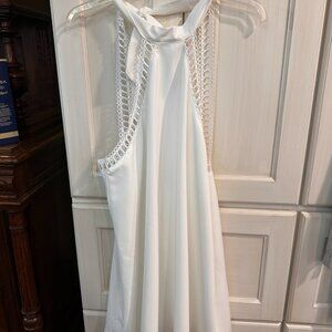 Cupshe White Lace Halter Mini Cover Up Dress Size L NWT